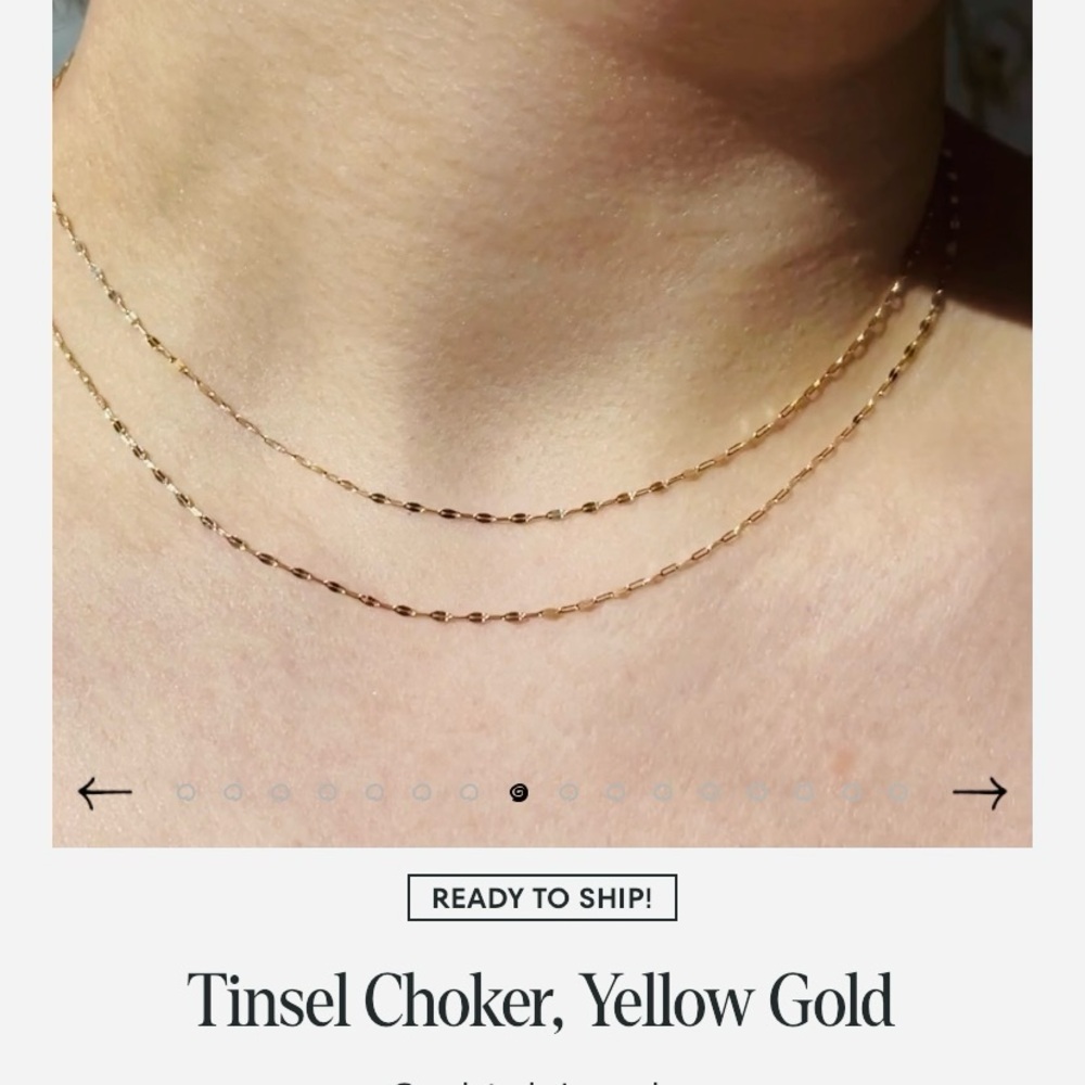 Tinsel Choker in Yellow Gold